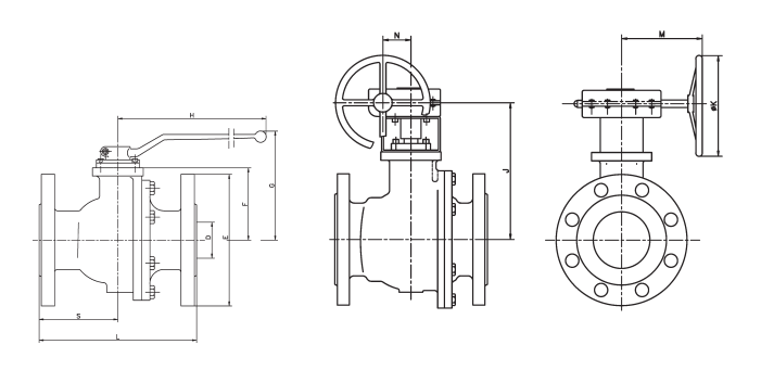 ball valve size dimension chart